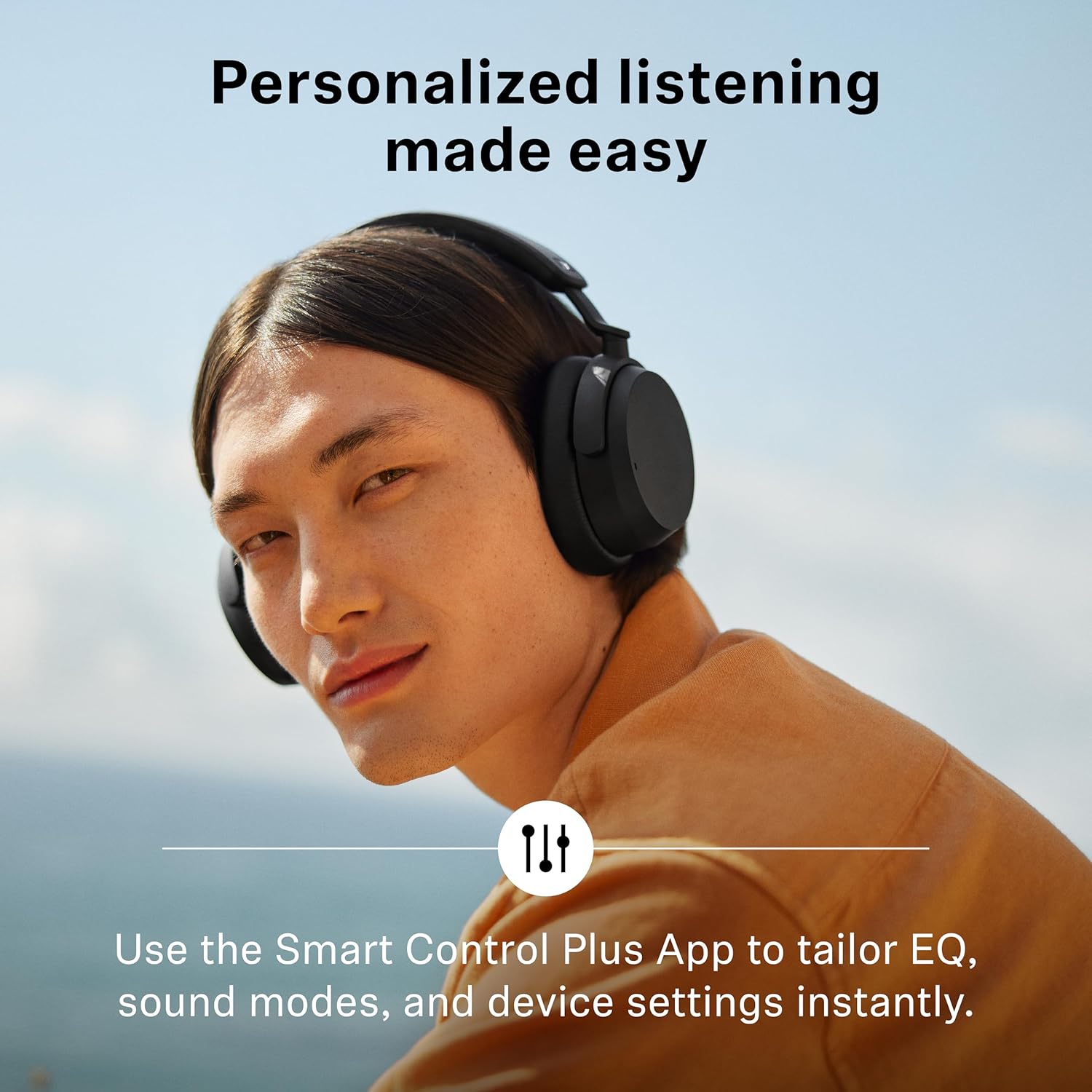 Sennheiser ACCENTUM Wireless Bluetooth Headphones Noise Cancelling - Up to 50HR Playtime, Hybrid Noise Cancelling (ANC), All-Day Comfort, Bluetooth Over Ear Headphones for School, Traveling, White