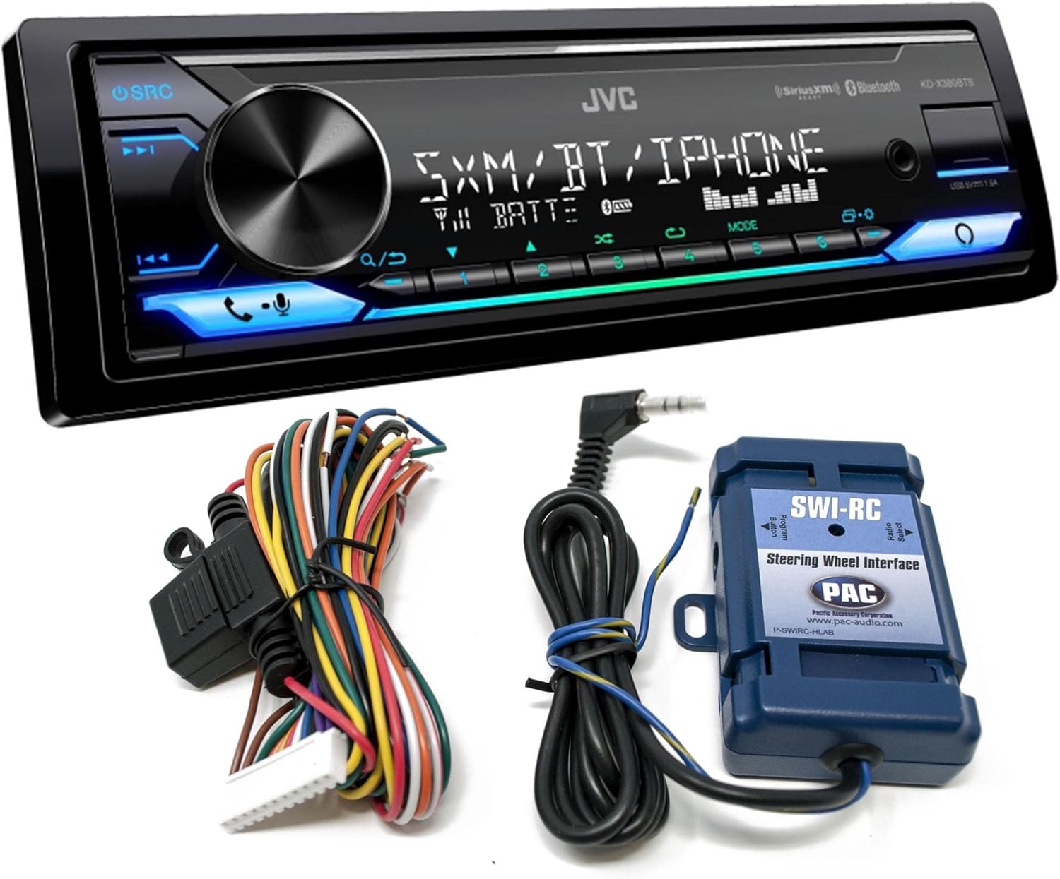 JVC KD-X380BTS Digital Media Receiver Featuring Bluetooth® / USB/SiriusXM/Amazon Alexa / 13-Band EQ/Variable-Color Illumination/JVC Remote App Compatibility with SWI-RC Steering Wheel Control