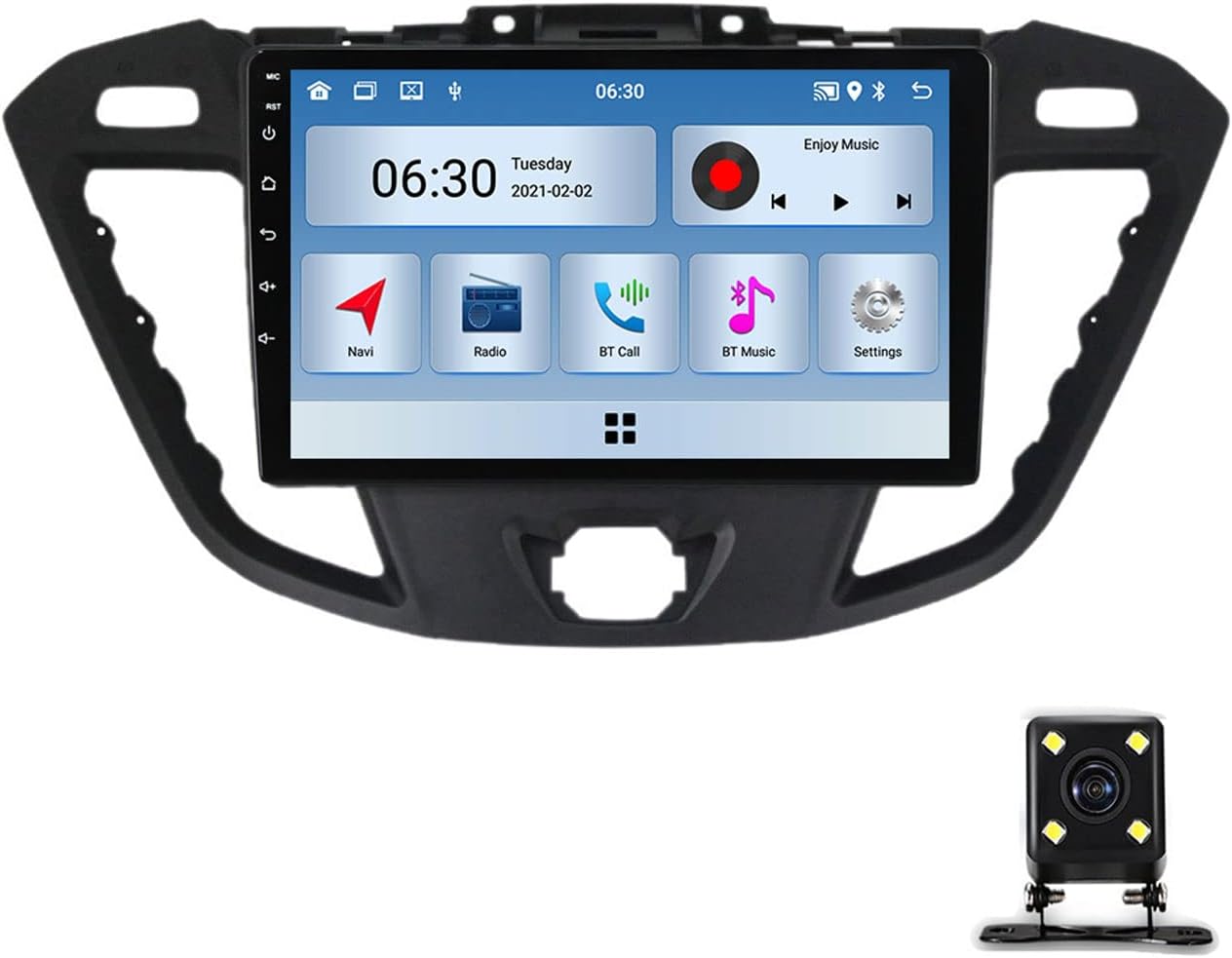 Double Din Car Stereo 9 Inch Touchscreen Car in-Dash Navigation for Ford Transit Custom 2013-2017 with Backup Camera/Mirror Link/Carplay/Android Auto/USB/Bluetooth/FM Car Radio