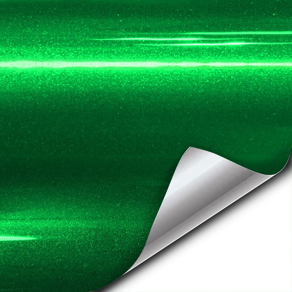 VVIVID XPO Gloss Liquid Metal Green Vinyl Car Wrap Film (100ft x 5ft (Bulk Wrap Kit))