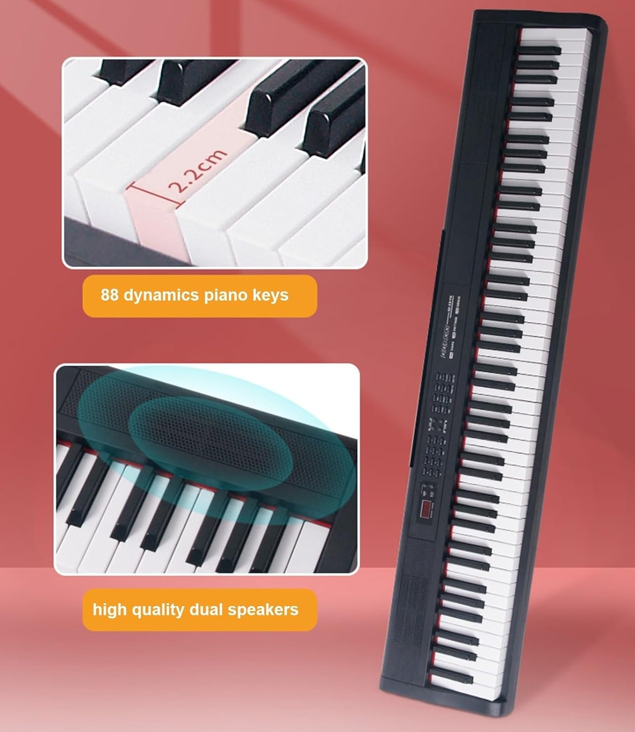 88 Electronic Keyboard Digital Keyboard Full Size With Dynamics Keys Portable Keyboard Support Bluetooth MIDI For Beginners Adults Children Include Stand, Sustain Pedal