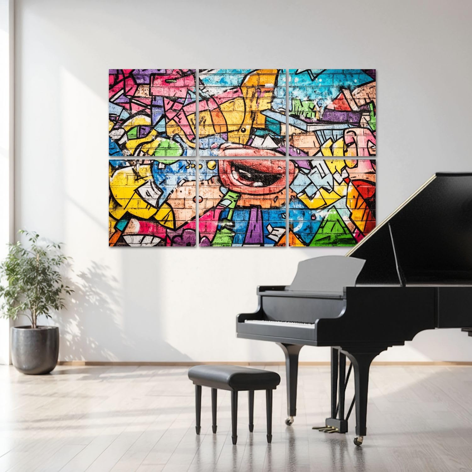 6 Pack Art Acoustic Panels Cool music graffiti urban style Sound Absorbing Panel 48