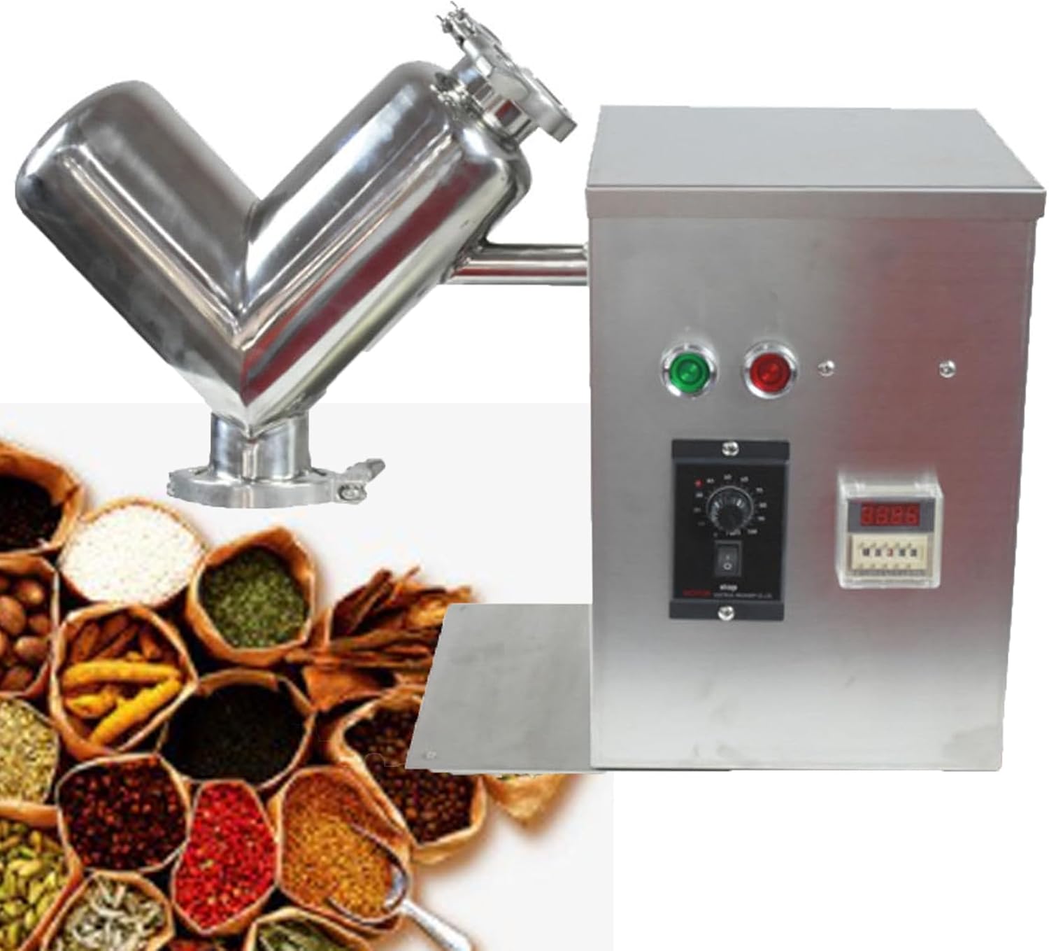 Dry Powder Mixing Machine, V Type Laboratory Mixer for Efficient Blending of Dry Flour Materials in Food and Industrial Applications