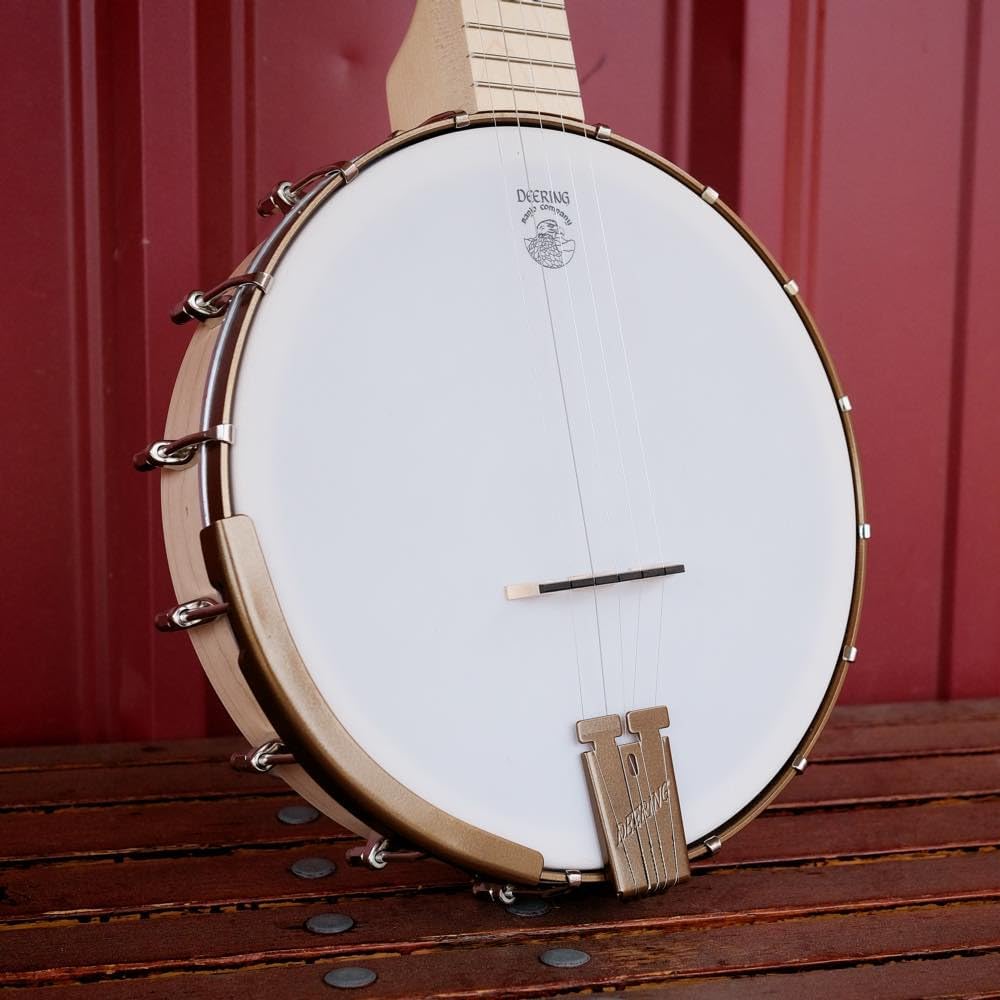 Deering Goodtime 5-String Openback Banjo 1920's Art Deco Inlay Bronze Powder Coat Hardware with Instrument Alley Hard Case Combo - Made in the USA