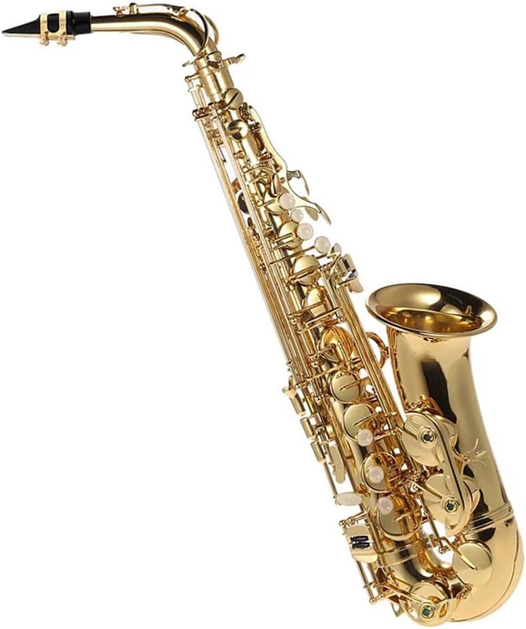 Eb Alto Saxophone Brass Lacquered Gold E Flat Sax 802 Key Type Woodwind Instrument Brush Cloth Gloves Case