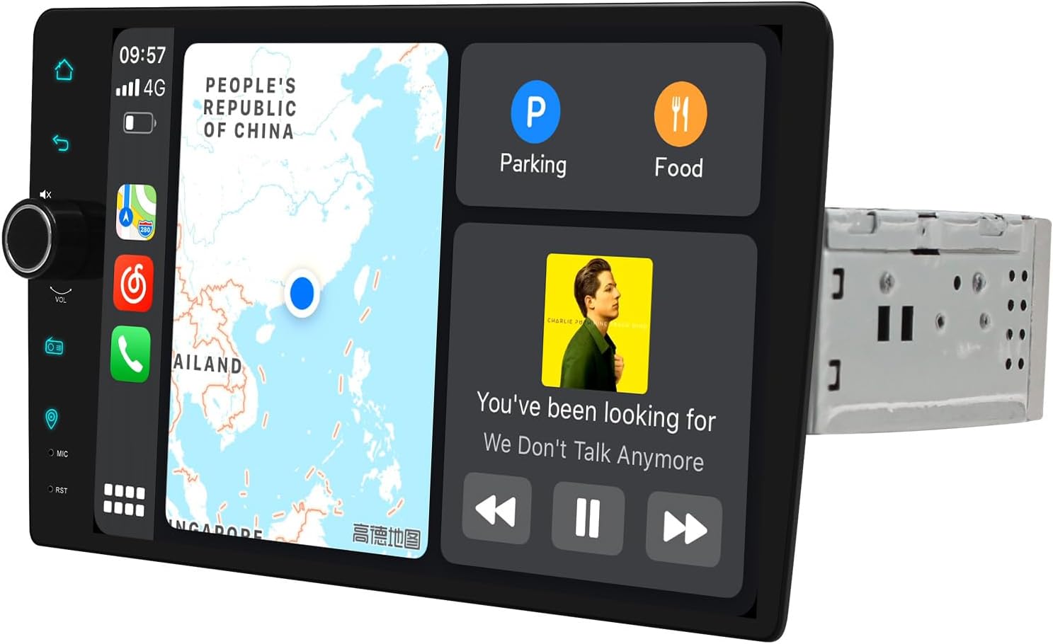 Joying Car Radio 9 Inch Car Stereo with Carplay & Android Auto, Single Din Touchscreen 1280x800P with AM/FM Radio, 48-Bands EQ, DTS, 5.1 Surround Sound Channel, Volume knob(JY-UZS07N8)