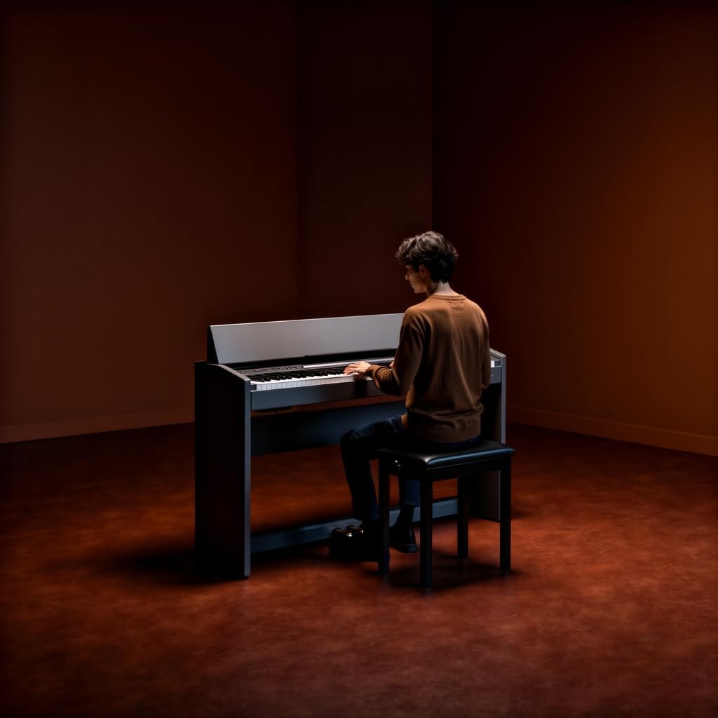 Key Weighted Digital Piano with Stand, Bench and Pedals, Built In Speakers, Recording and Learning Modes, Home Electric Keyboard for Beginners and Intermediate Players