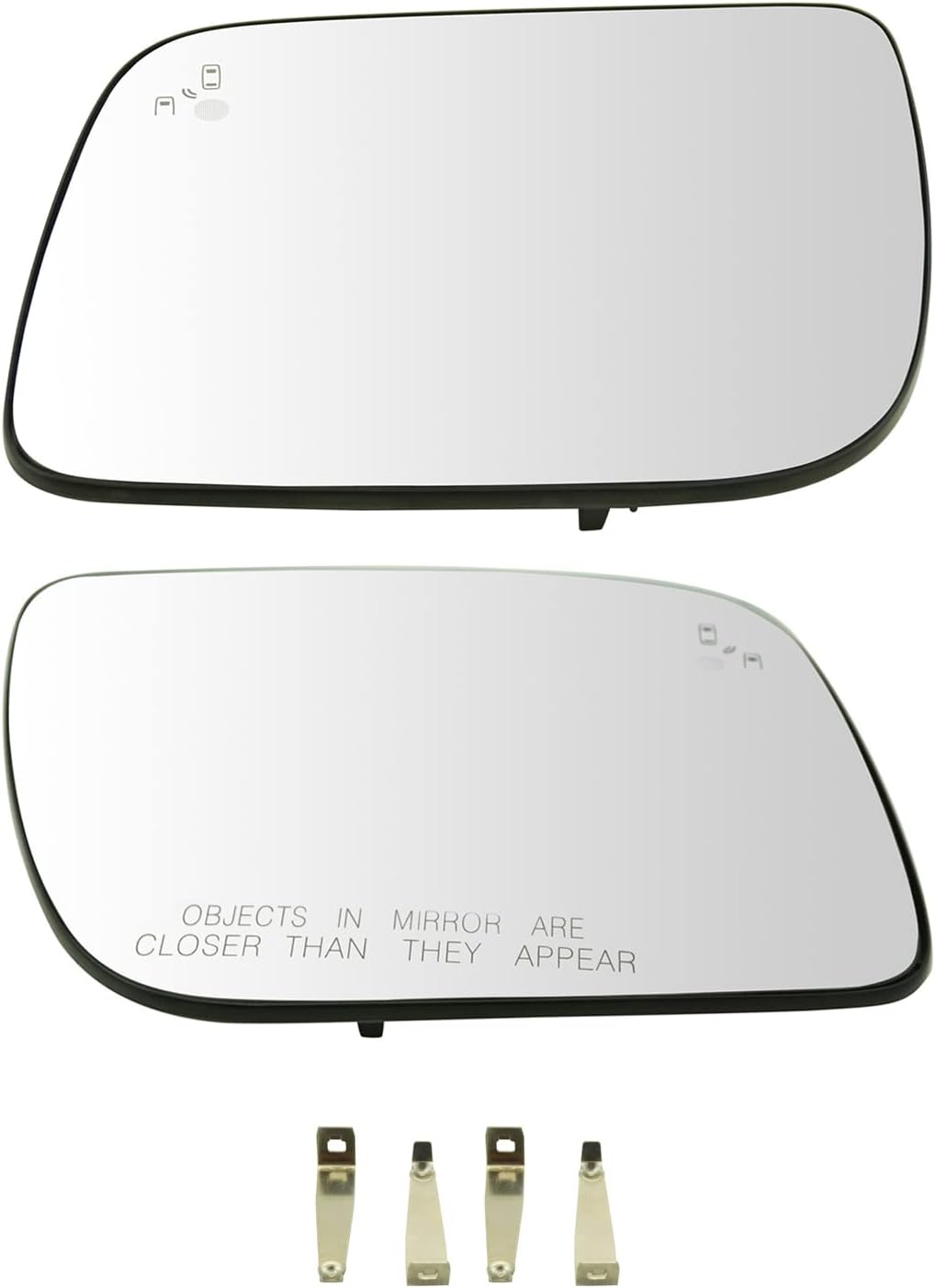 TRQ Driver and Passenger Side Mirror Glass Heated Blind Spot 5.25 Inch Compatible with 2011-2015 Ford Explorer 2013-2017 Ford Police Interceptor Utility FO1324225 FO1325225