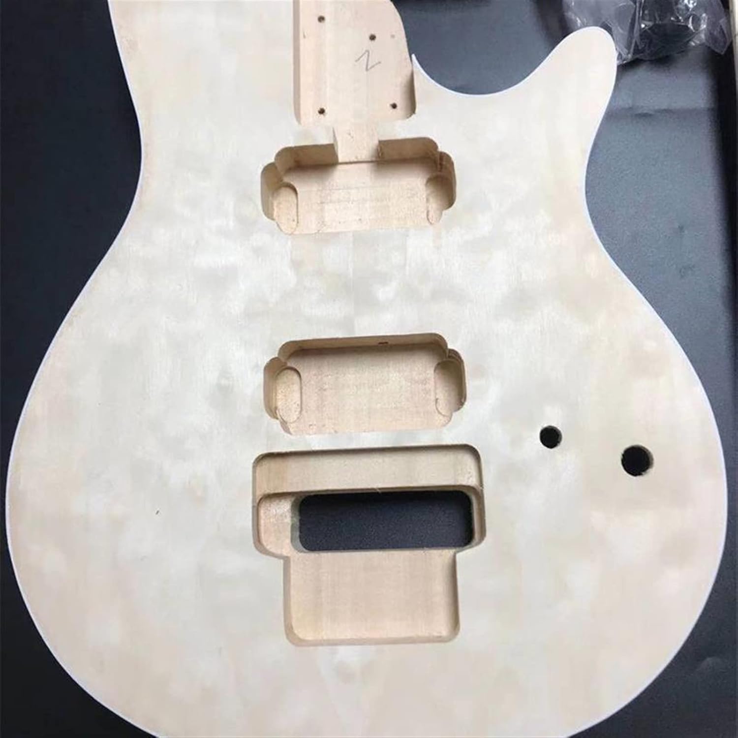 DIY Electric Guitar Kit 2 Dual-Coil Pickups Unfinished 22 Frets DIY Electric Guitar Kit Basswood Body and Fingerboard