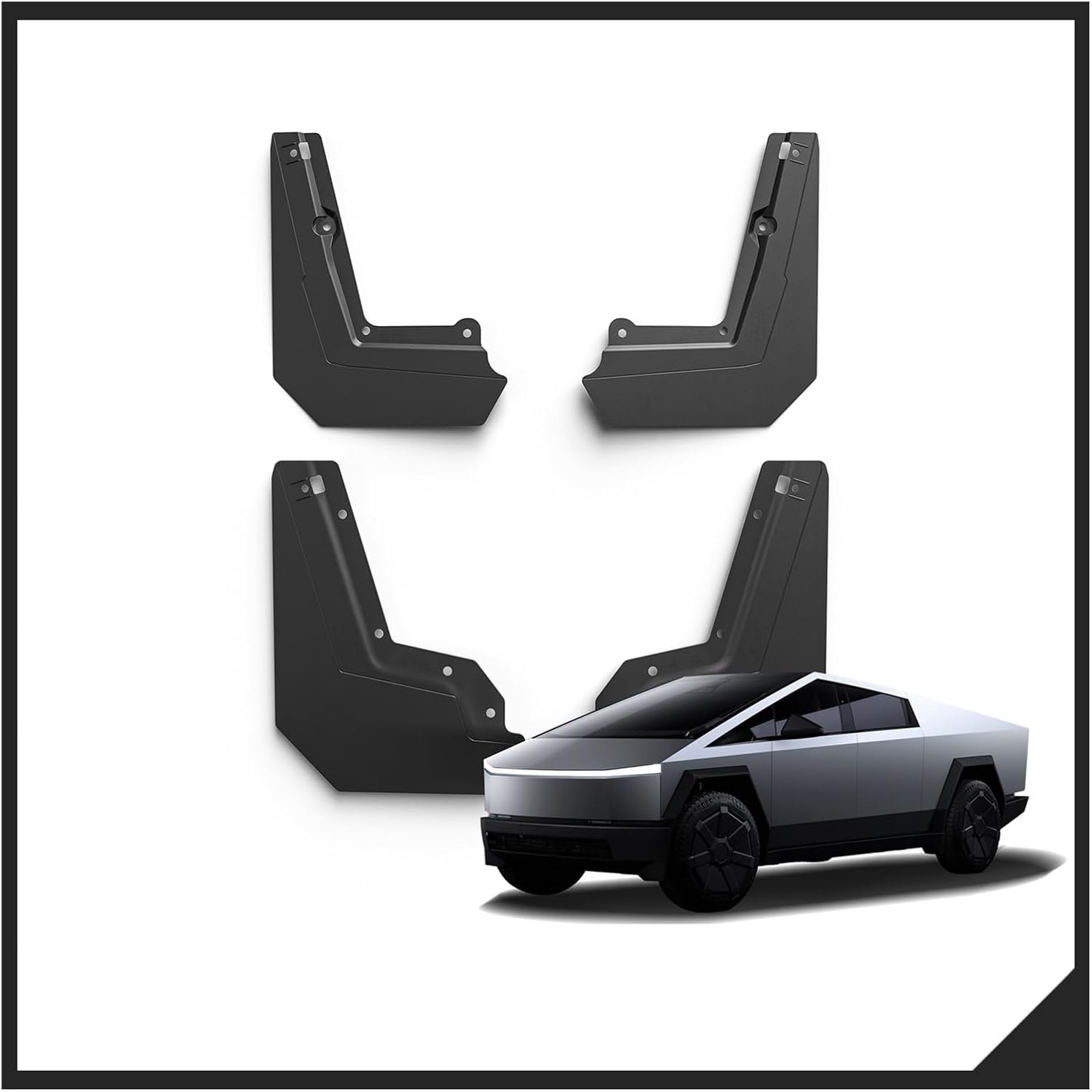 Compatible for Tesla Cybertruck 2024-2025 Rear Wheel Mud Flaps Car Modification Accessories Splash Guard Mud Fenders Kit
