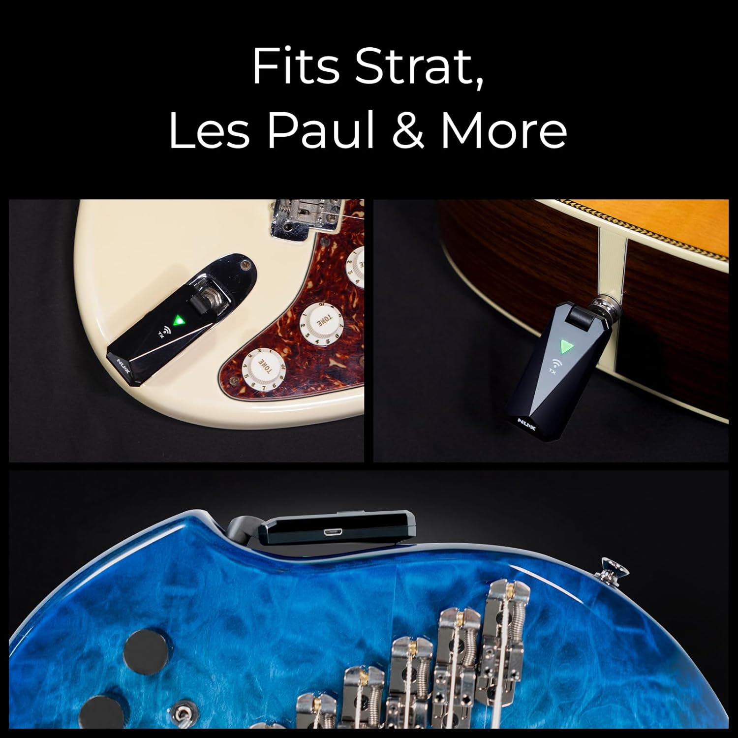 NUX B-6 Saxophone Wireless System with Charging Case,Operation Range of 20 Meters,High-Resolution 24- bit/44.1kHz Audio,2.4GHz Wireless Saxophone Microphone