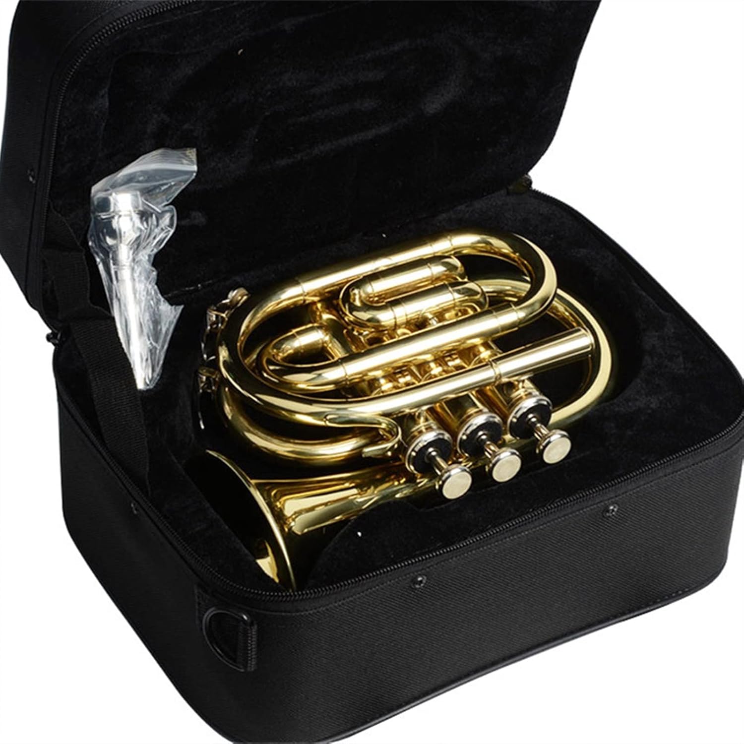 Palm Trumpet Trumpet B-Flat Palm Trumpet Pocket Trumpet Mini Trumpet Cornet Three-Key Trumpet Beginner Trumpet