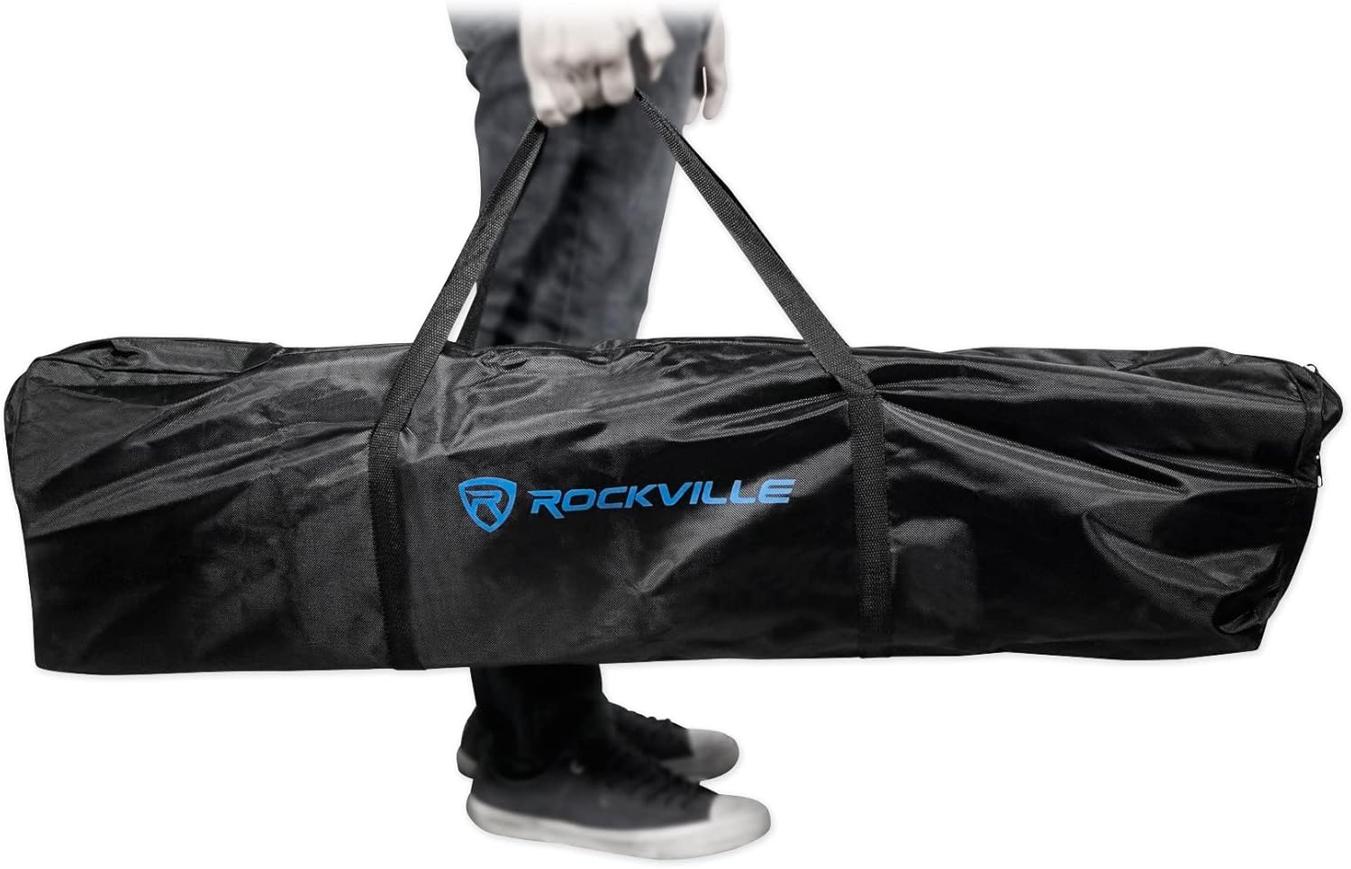 (2) Rockville RTP32W Totem Moving Head Light Stand+Black+White Scrims+Carry Bags for Chauvet Intimidator Hybrid 140SR Lights