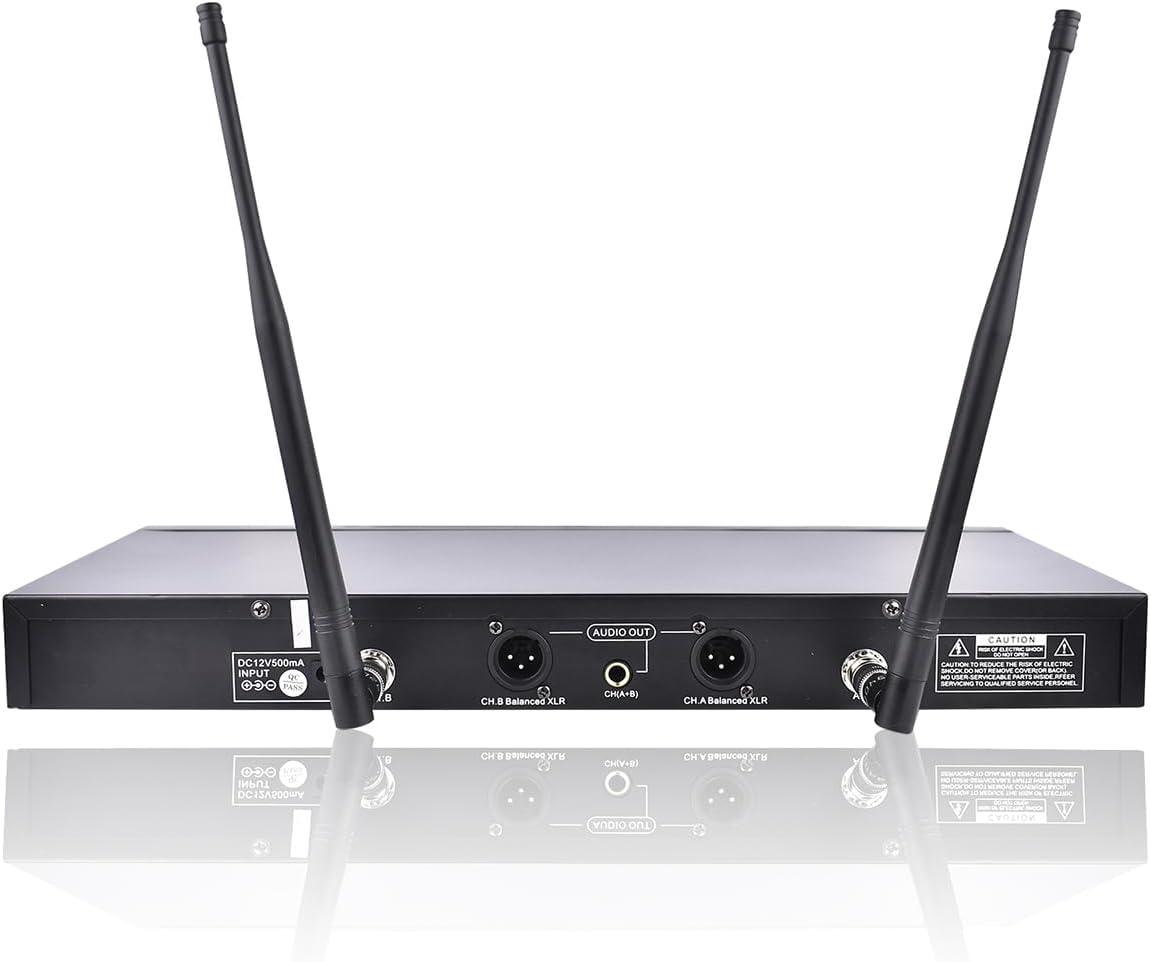 IDOLmain UHF-X3 Golden Phoenix Engraved Premium Dual Karaoke Wireless Microphones System with Vocal Enhance