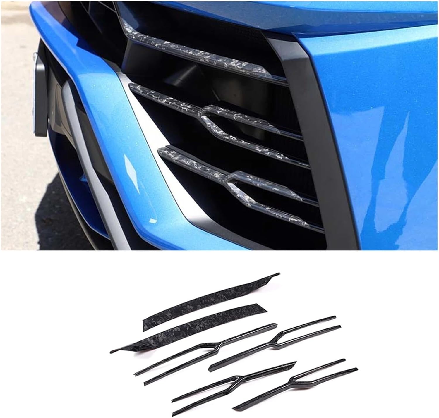 Compatible For Lamborghini URUS 2018-2021, Real Carbon Fiber Car Front Bumper Grille Trim Car Front Fog Light Trim Sticker Accessories(Forged carbon)