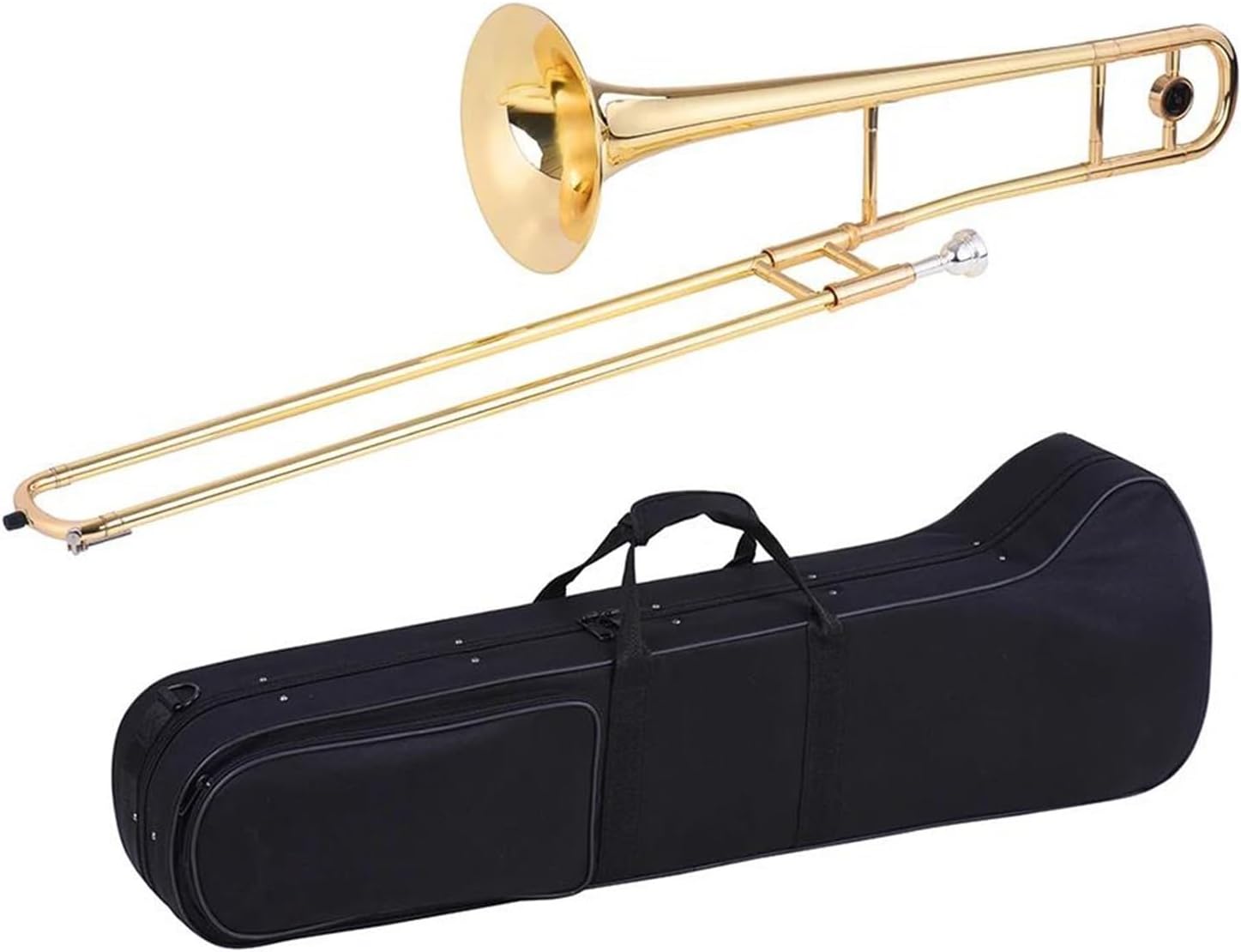 Professionals euphonium Alto Trombone Brass Gold Lacquer Bb Tone B Flat Wind Instrument With Cupronickel Mouthpiece Stick Case