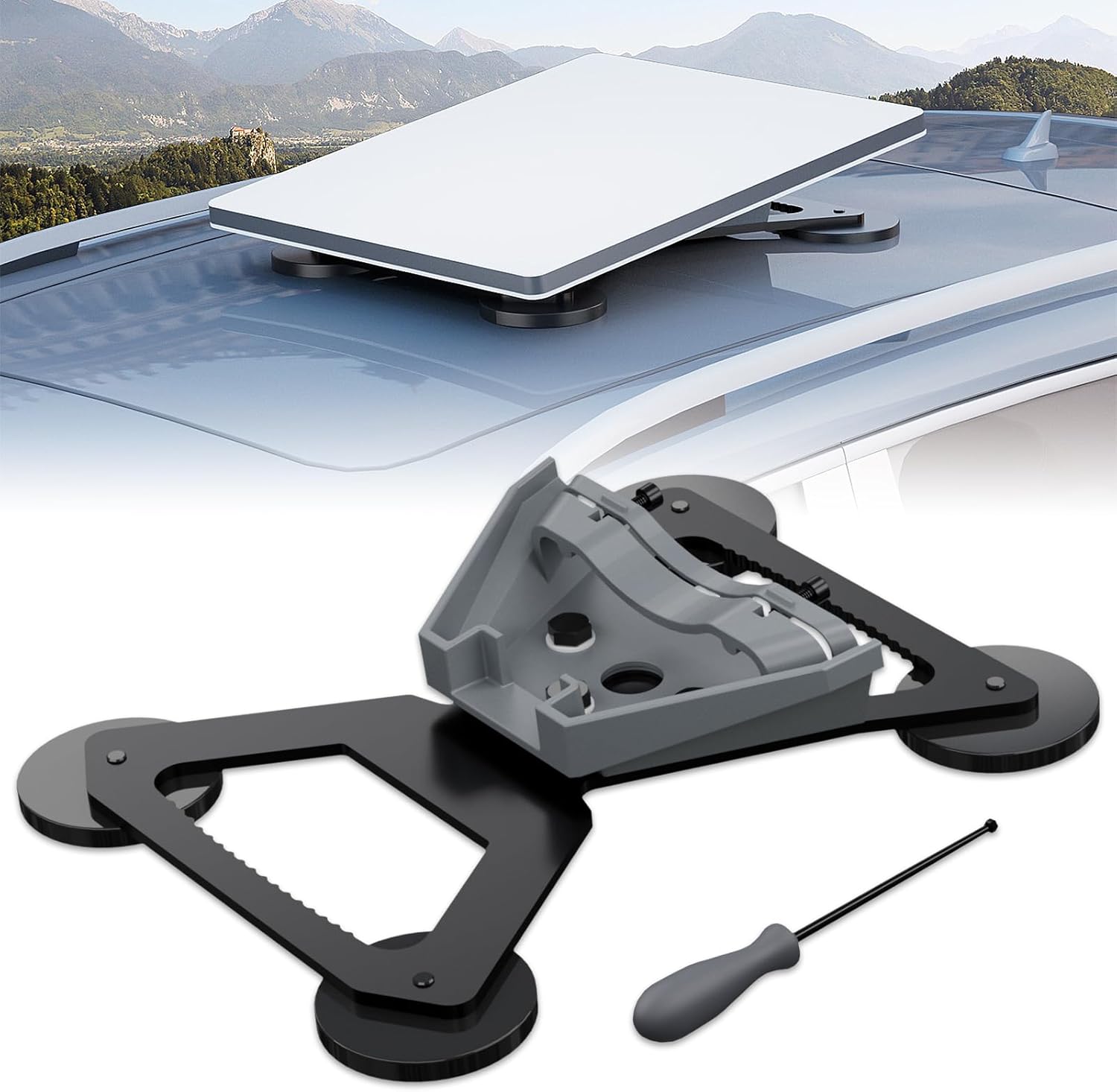 Starlink Mini Mount, Magnetic with 200lbs Heavy Duty Magnet Bases, Starlink Mini Accessories Lockable Starlink Mount for RV, Car, Boat, Truck Aluminum Alloy