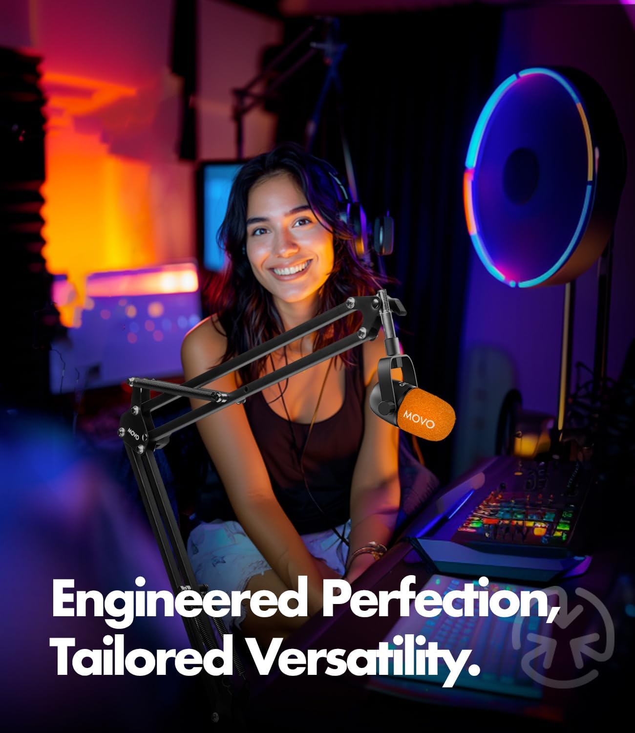 Movo Podcast Microphone Kit with CastMic Dynamic XLR Microphone with Boom Arm for Recording Vocals, PC, Gaming, Streaming, YouTube, and Musicians - Studio Cardioid Podcast Mic for Content Creators