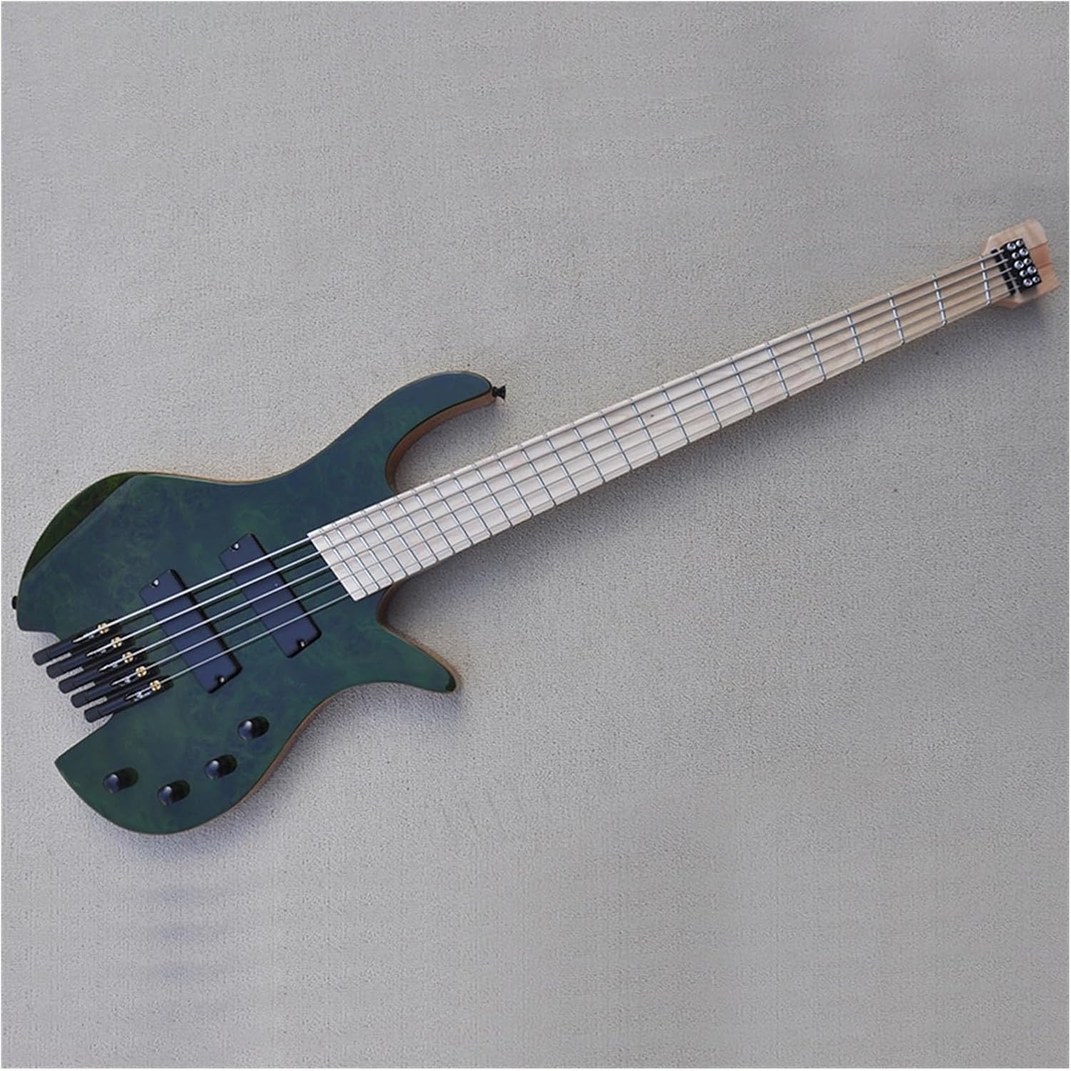 5 Strings Headless Electric Bass Guitar with Ash Body Maple Fretboard Slanted Pickups/Frets Professional Headless Guitar