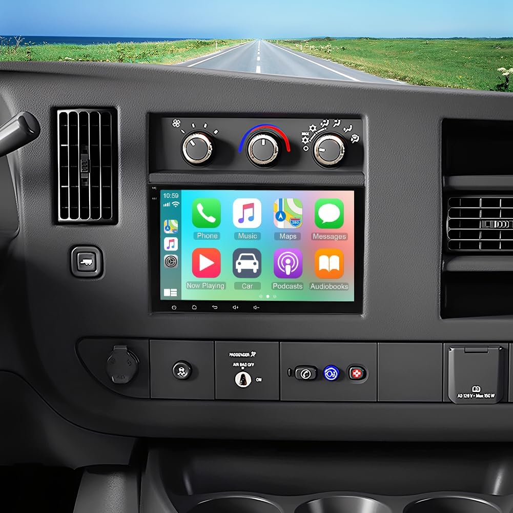 Android 14 Double Din Car Stereo Radio for 2008-2024 for Chevrolet Express 8