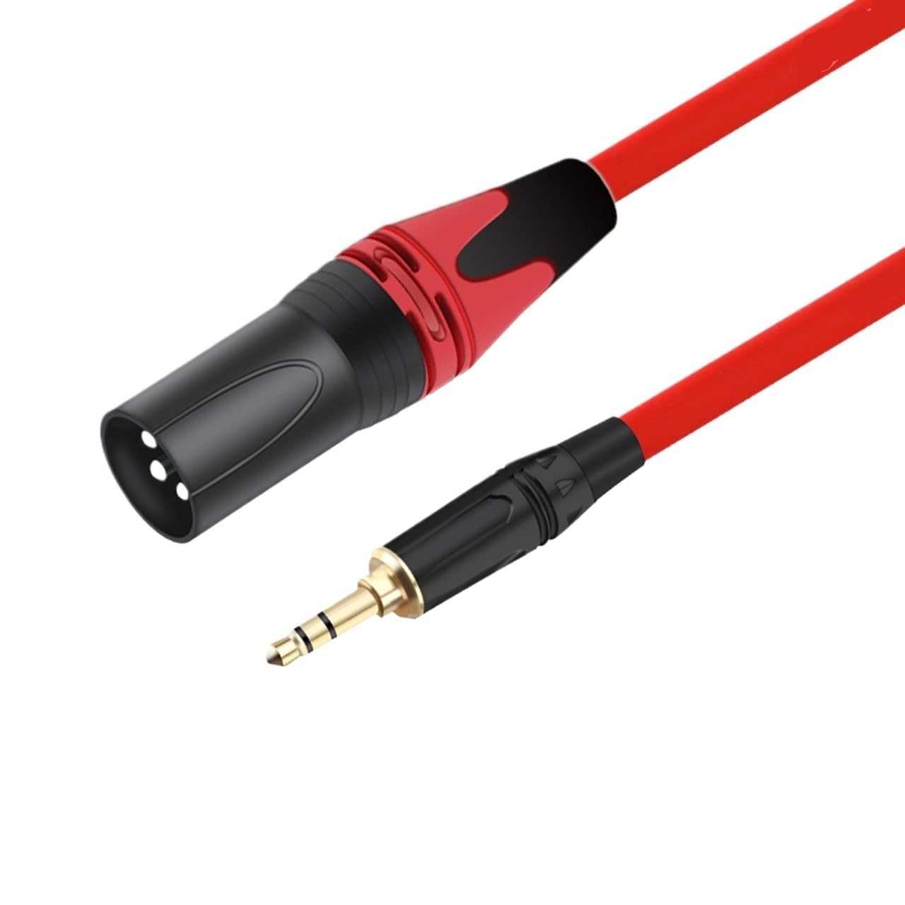 3.5mm to 3Pin XLR Female/Male Cable Balanced 1/8 inch MI NI Ja-ck TRS Stereo Male to XLR Microphone Audio Cable 0.3M-15M(Red-RD-M,10m)
