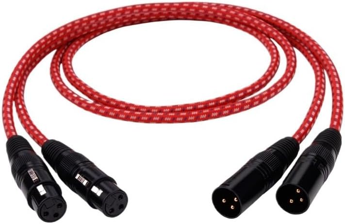 HiFi Cable High quailty 3 Pin 2 XLR Male to 2 XLR Female Audio Cable 1m 2m 300cm 5m(0.5M)