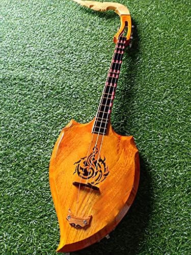 Isarn Acoustic Phin 3 Strings, Isan Thai Lao Guitar Musical Instrument, Traditional Thai Classical Musical Pin92
