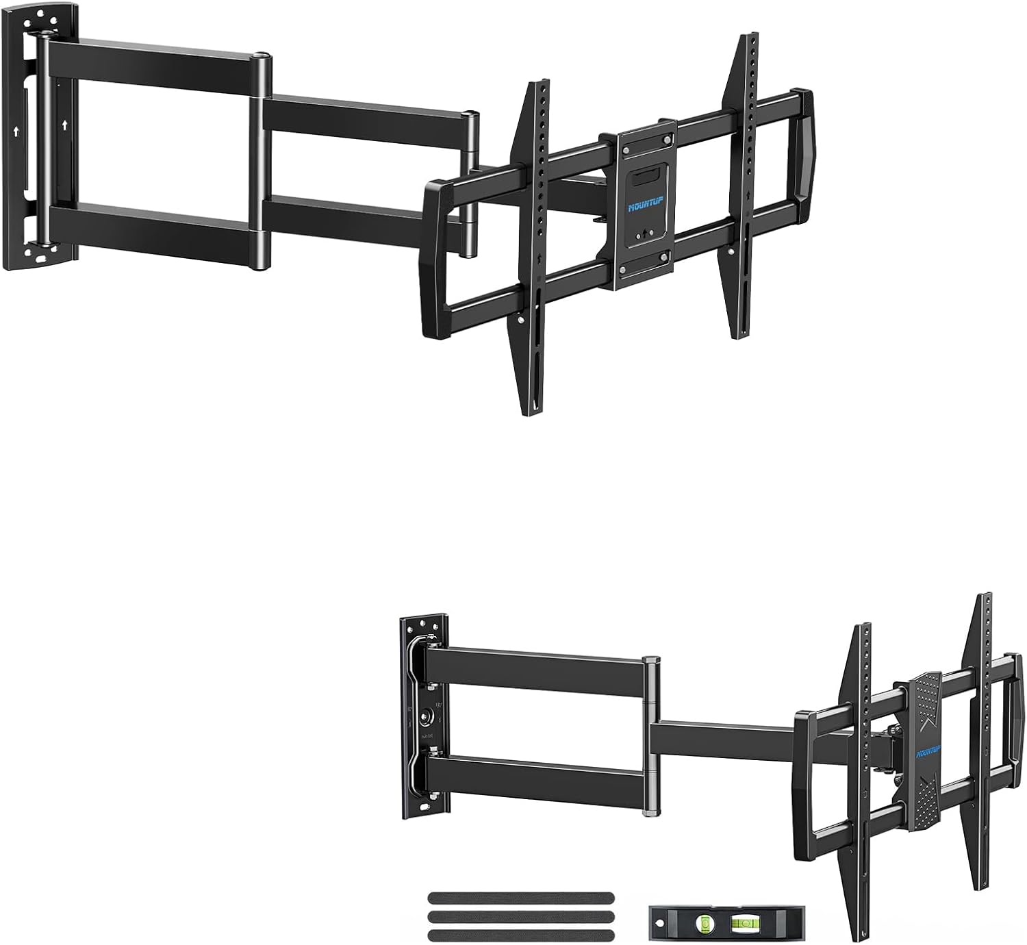 MOUNTUP Outdoor TV Mount Weatherproof for Most 42-75 Inch TVs, Max VESA 600x400mm 99 LBS Loading and MOUNTUP Corner TV Wall Mount for Most 32-75 Inch TVs, Max VESA 600X400mm, up to 99lbs