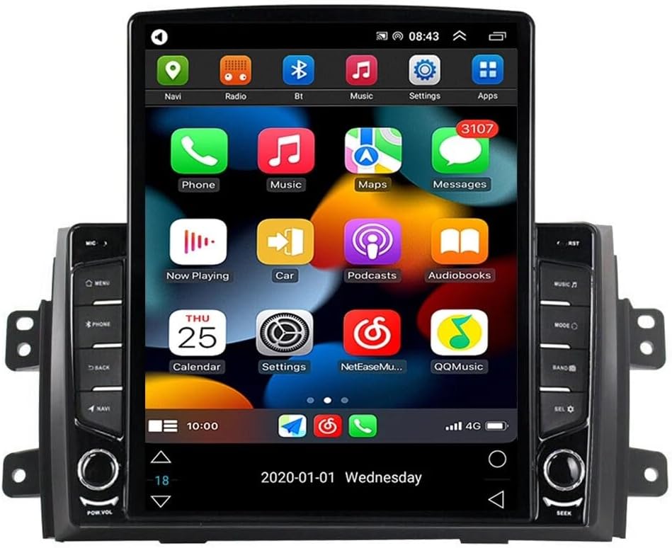 4+64G Android 14 Car Stereo Fit for Suzuki SX4 2006-2013, 9.7inch Touch Screen with Wireless Carplay Android Auto AHD Backup Camera Mirror Link GPS SWC WiFi FM