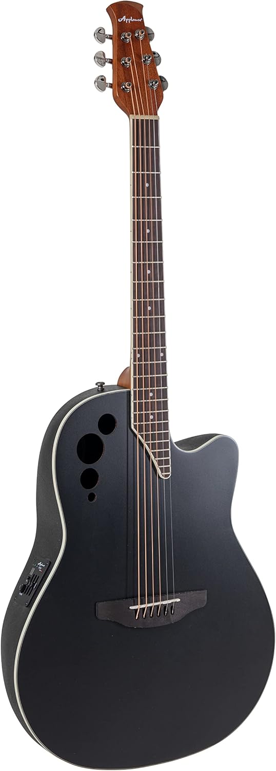 Applause Elite AE44-5S Electro Acoustic Guitar Medium Body Depth Cutaway Black Satin