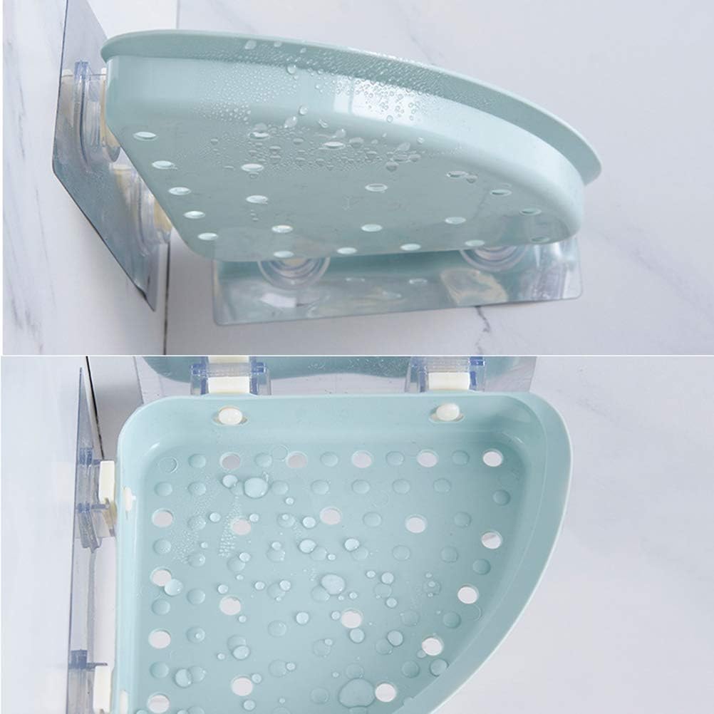 Suction Cup Triangle Corner Storage Rack Wall Mounted No Drilling Plastic Shower Shelf Organizer For Bathroom