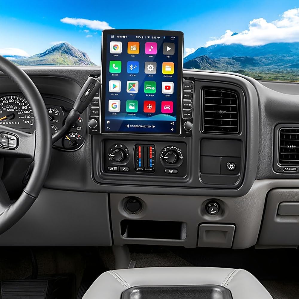 Android 13 Double Din Car Radio Stereo for Chevrolet Silverado 2003-2006, 4G+64G 9.7 inch Touch Screen Car Stereo with Wireless Carplay Android Auto GPS Bluetooth WiFi FM RDS Mic Backup Camera