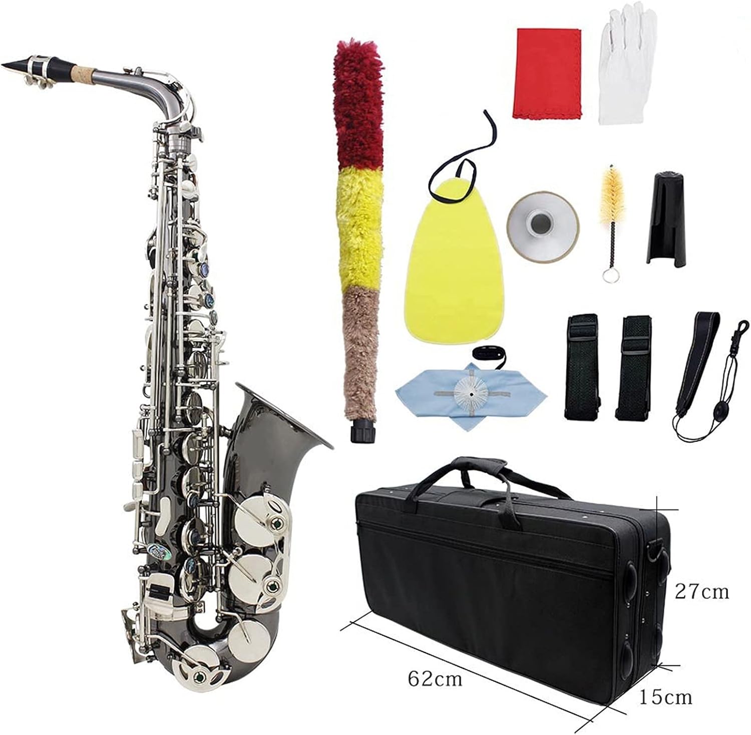 Sassofono Contralto Sax ottone lucido inciso EB e- Flat pulsante conchiglia strumento a fiato con custodia guanti silenziosi Cintura Student Saxophone