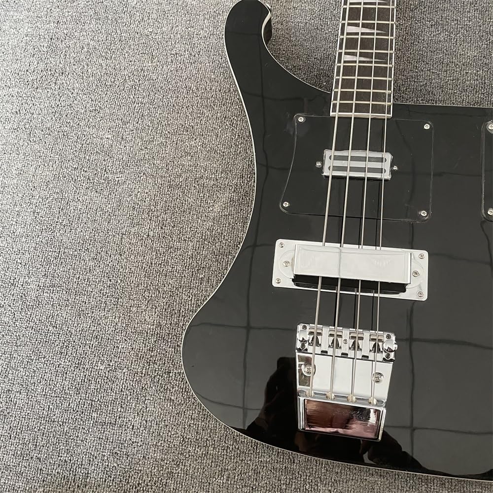 Custom 4-String Bass Guitar and 6-String Double Guitar with Sleek Black Paint - Perfect for Professional Musicians and Enthusiasts Seeking a High- and Sound