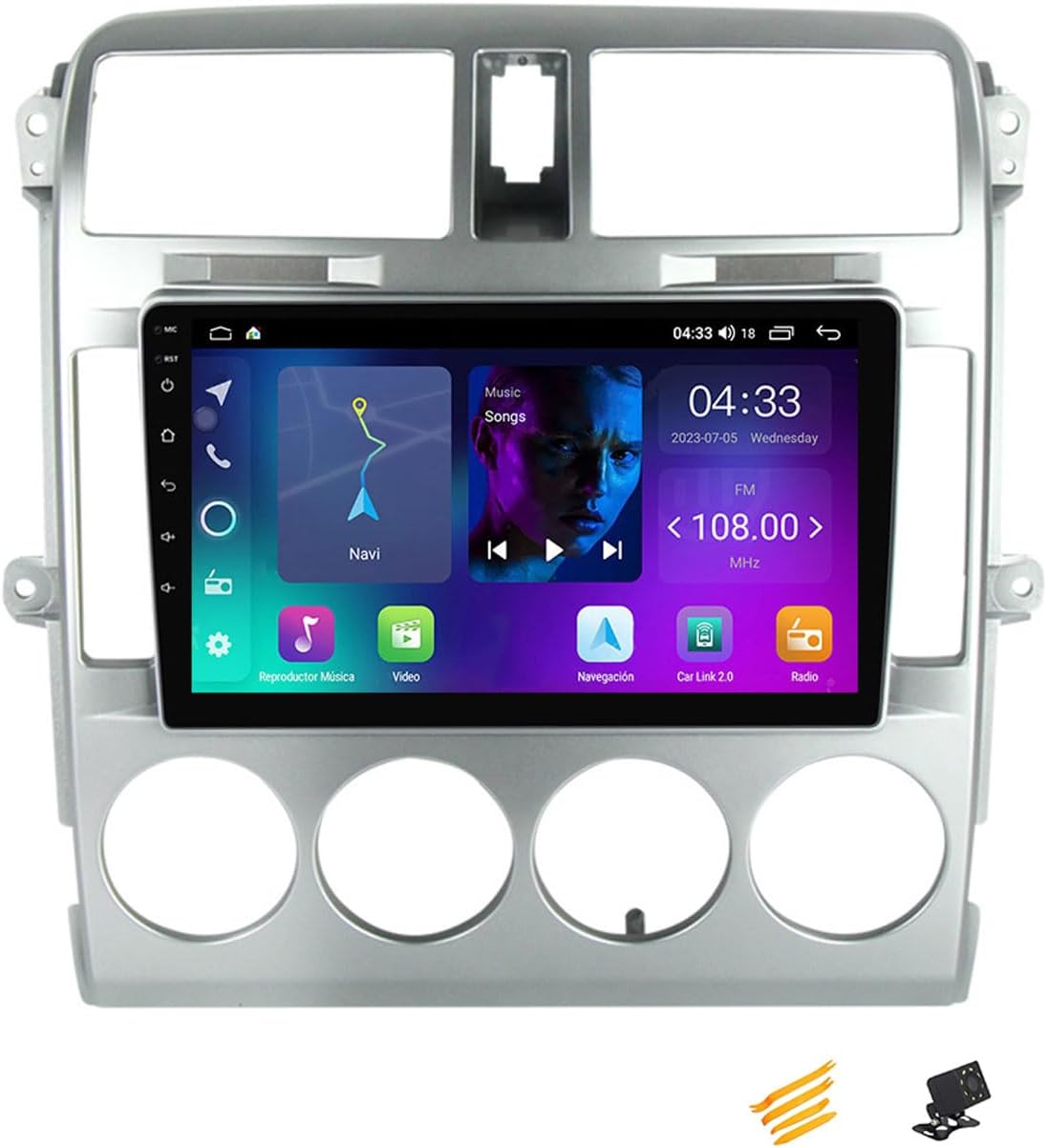 Android 13 Car Stereo Bluetooth Car Play 2 DIN Touch Screen Compatible with Kia Carnival 2002~2006 9in QLED Display Car Radio with Navigation Android Auto FM RDS SWC,4 Core NF1 1G+32G