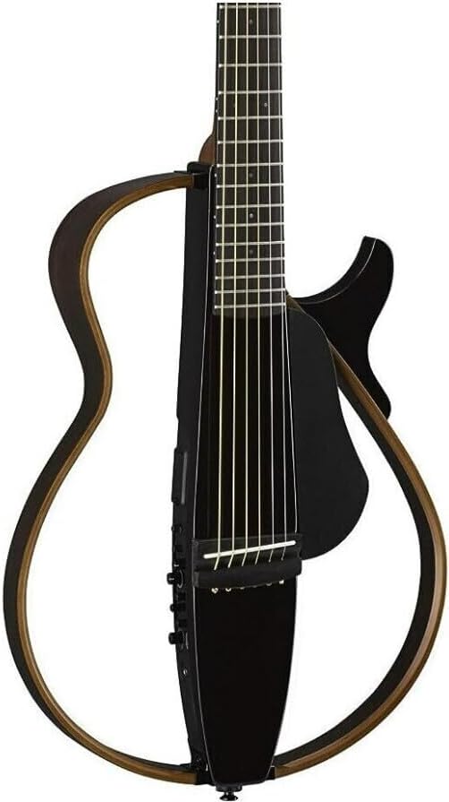 Yamaha SLG200S TBL Steel String Silent Guitar with Hard Gig Bag, Translucent Black