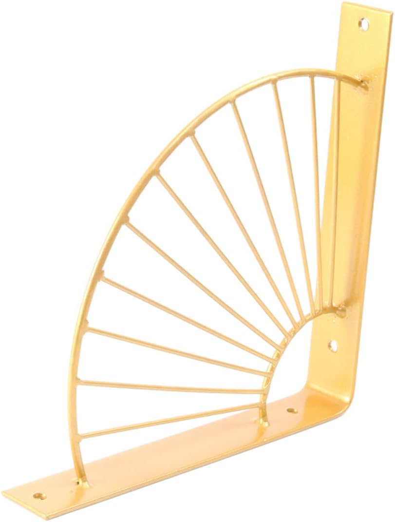 1 Set 8pcs Fanshaped Clapboard Bracket Thread Holder Wall Mount Metal Wall Floating Decorative Wall Mounted Brackets Wall Mounted Shelves Rustic Floating Corner Brace Shelf Sector