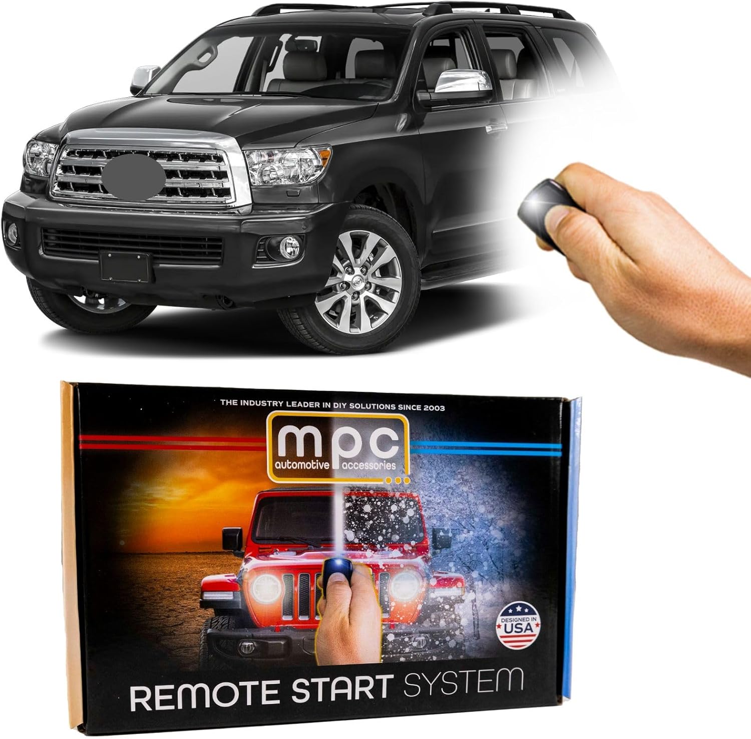 MPC Factory Remote Activated Remote Start Kit Compatible with 2015-2017 Toyota Sequoia - H-Key - with T-Harness - Firmware Preloaded