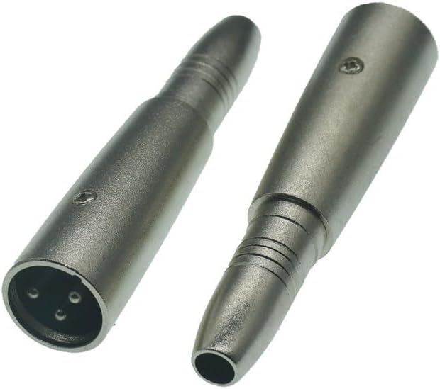 3Pin XLR Female to 6.35mm Male Mono Ja-ck Lead Adapter Microphone Male to R/*C*A Female Leader Adapter Nickel Plated(Beige,5Pcs)