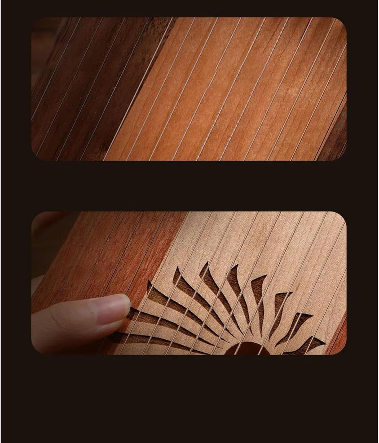 Lyre Harp Set 17/31 Strings Harp Lyre Professional Fingerplay 31/17 Strings Harp Lyre Piano Beginner Portable Instrument(17 rosewood)