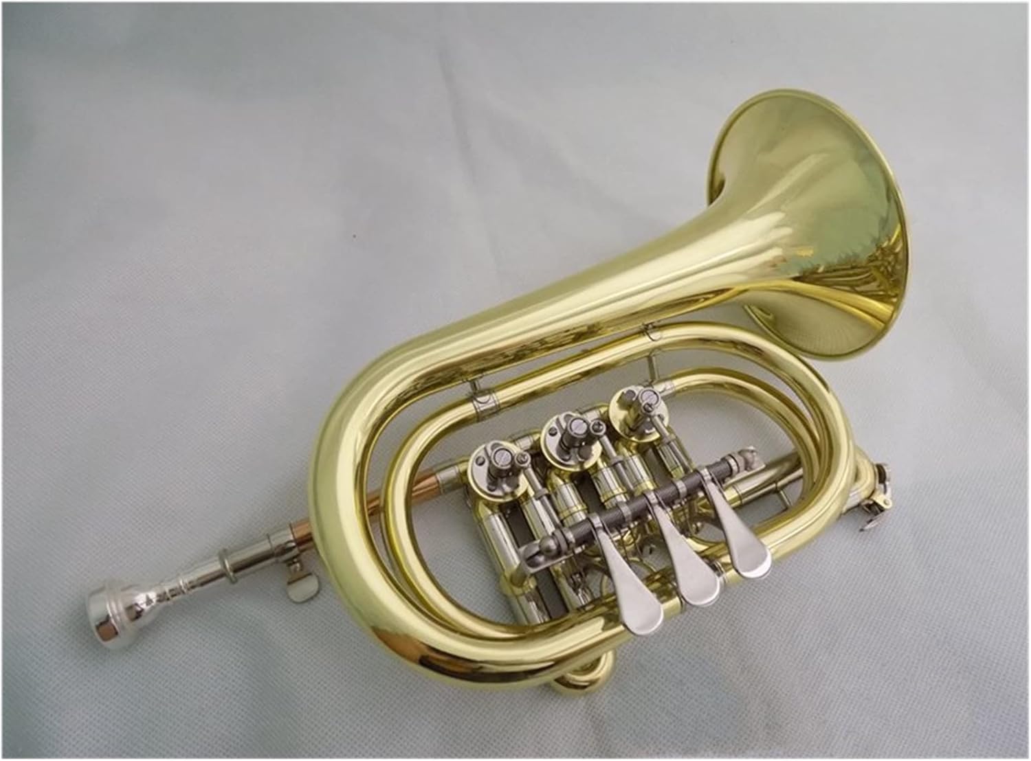 Trumpets Beginner Rotary Bb Cornet Musical Instruments Yellow Brass Cornet Trumpet with Case and Mouthpiece Trumpet Set