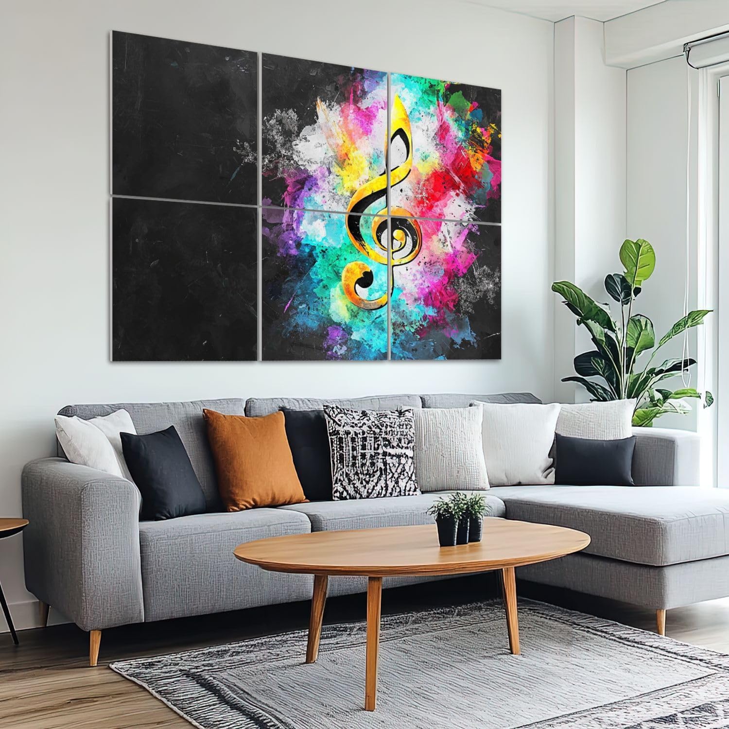 6 Pack Art Acoustic Panels Sound Absorbing Music Modern Musical Note Beautiful Notes Treble Clef Splashes Of Decorative Soundproof Wall Panels Self Adhesive for Recording Studios Office 72