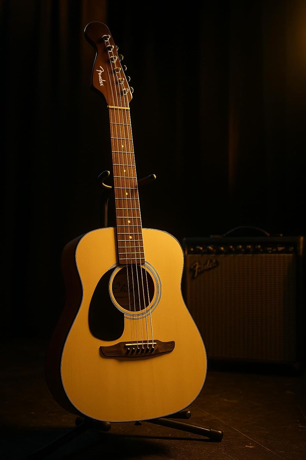 Fender California Standard Redondo Left-Handed Acoustic Guitar - Natural Bundle with Gig Bag, Tuner, Strap, Strings, Picks, and Austin Bazaar Instructional DVD