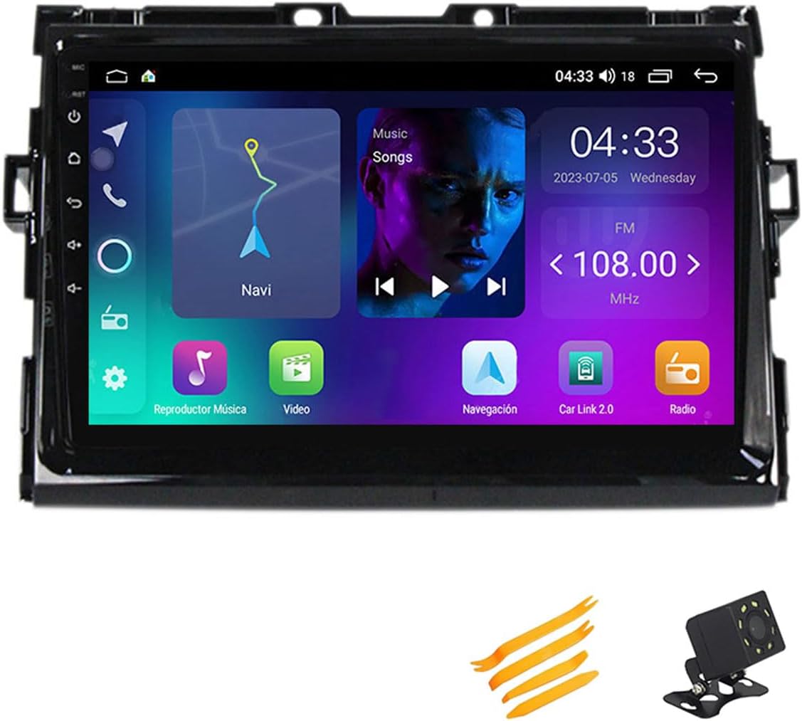 Android 13 Car Stereo Bluetooth Car Play 2 DIN Touch Screen Compatible with Toyota Estima 2006~2012 9In QLED Display Car Radio with Navigation Android Auto FM RDS SWC,4 Core NF1 1G+32G