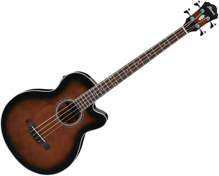 Ibanez AEB10E Acoustic-Electric Bass, Dark Violin Sunburst