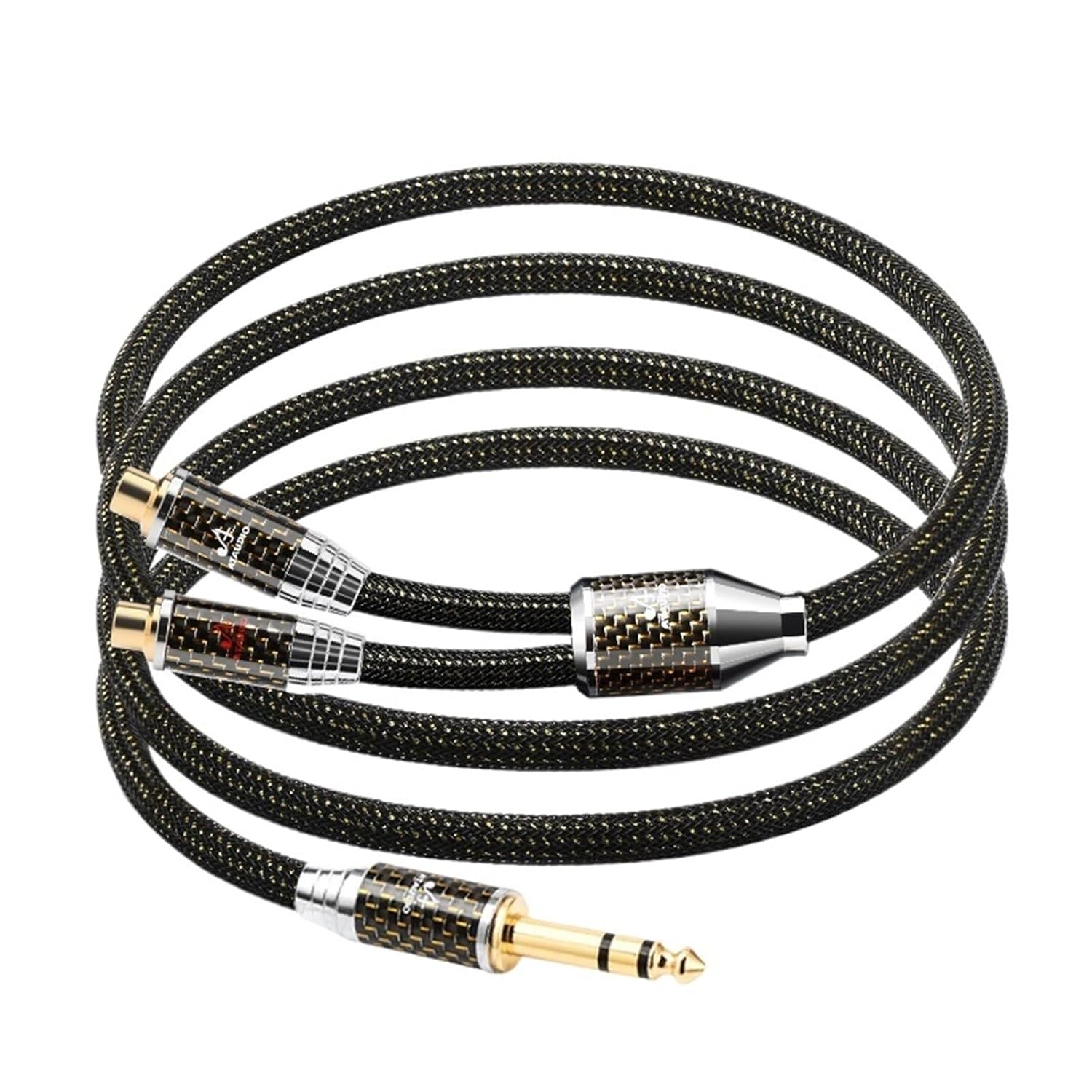 6.5mm to 2RCA Audio Cable Hi-end OCC Gold Plated Cable 6.5 TRS to 2RCA Male/Female for CD Amplifier Audio Cable(6.5 to 2RCA Female,1.5m)