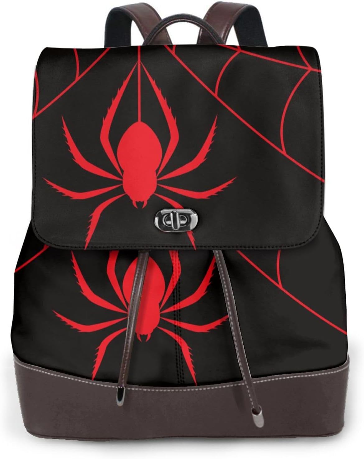 Red Spider and Spider Web for Womens Backpack Purse Microfiber PU Anti-theft Large Fashion Designer Travel Bag Ladies Shoulder Bags