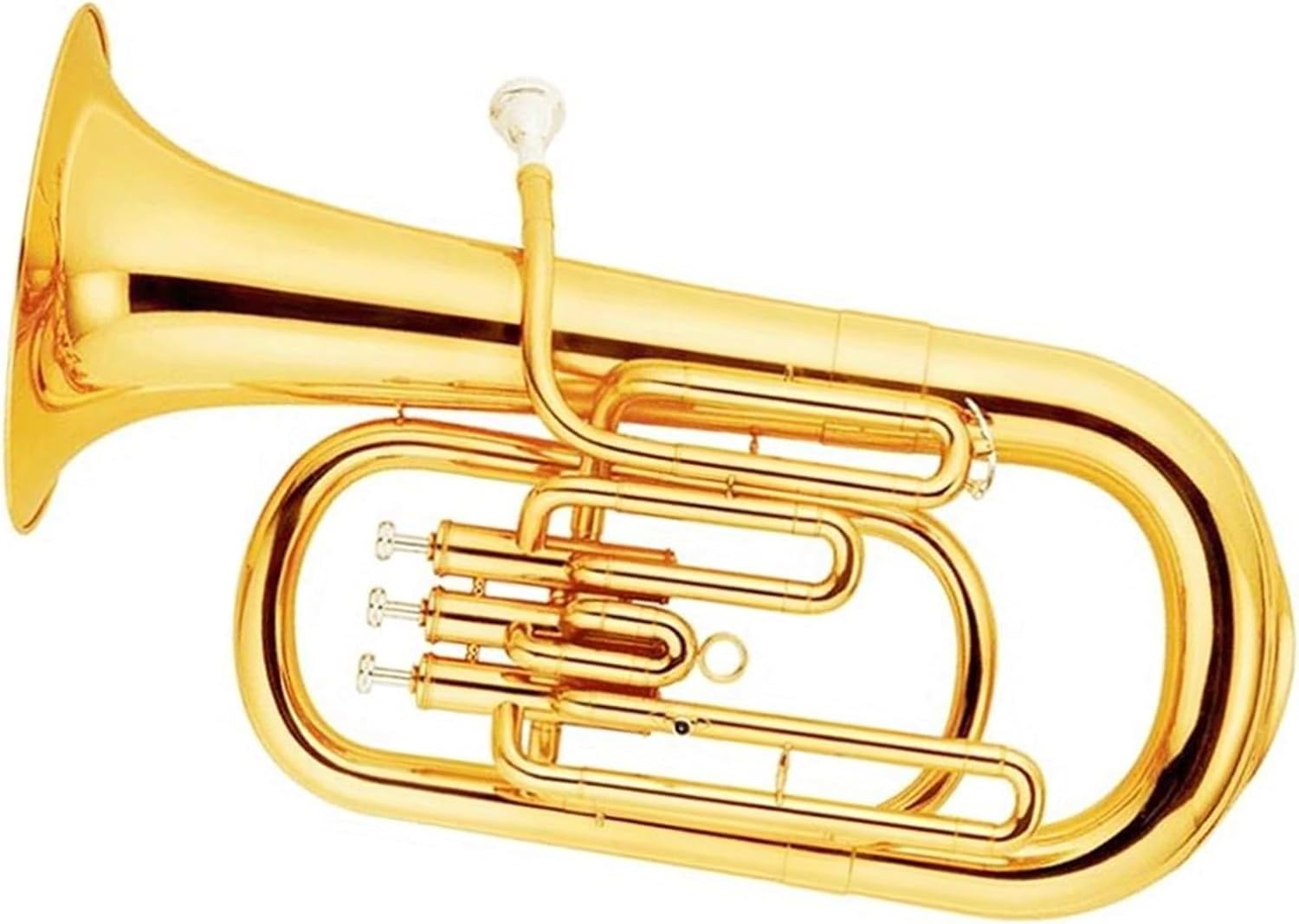 Beginner euphonium Brass Body Gold Lacquer Euphonium 3 Pistons Tone Bb