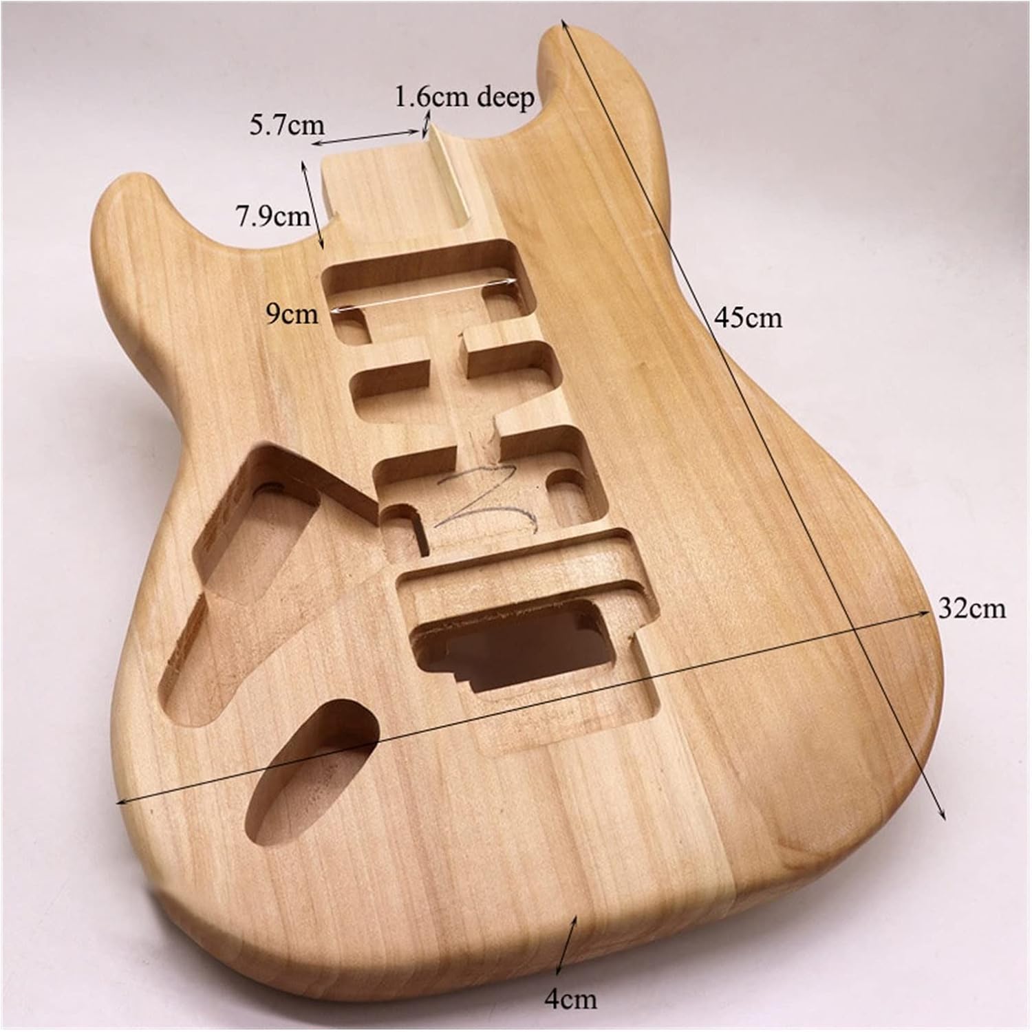 Left Hand Electric Guitar Body Poplar Wood Natural Color 5.7CM Pocket Width DIY Guitar Kit