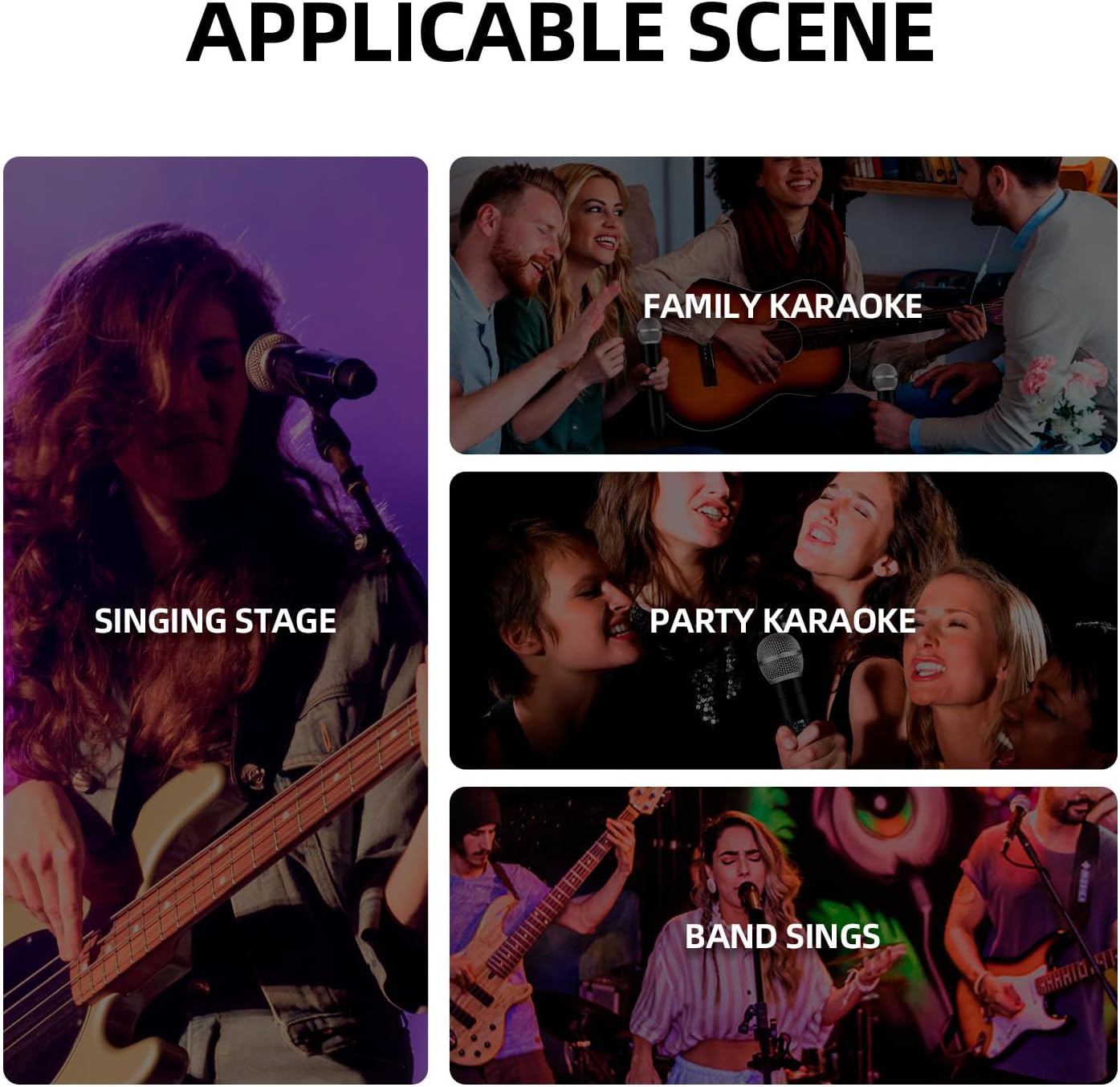 D Debra Wireless Microphone System UHF UBR-102 with Cordless Handheld Lavalier Headset Mics, 260ft Range, Suitable for Church, Lectures, Karaoke, Weddings, DJ, and Bars(2 Handheld)